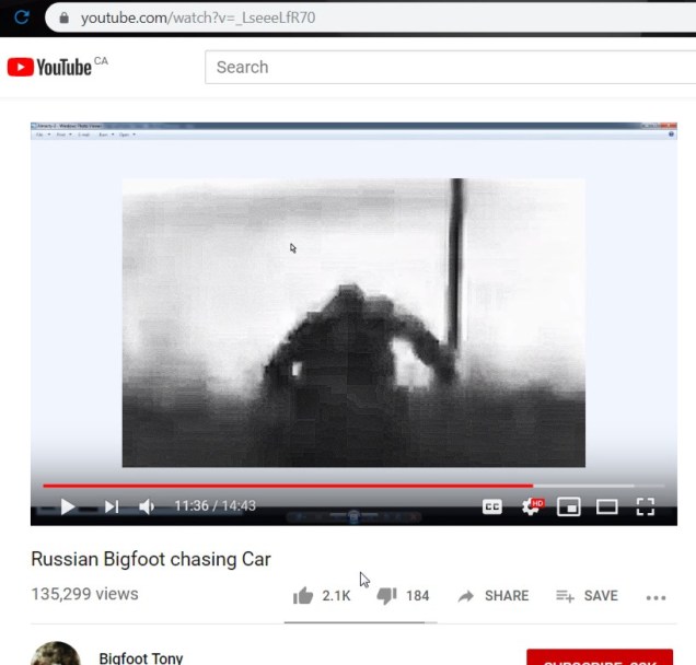 bigfoot tony with car chase