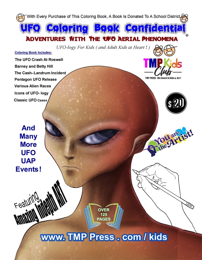 BEST 20.00 125 pages UFO Coloring Book Cover in progress with full arm &amp; NEW Price 20 900x700